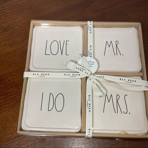 Rae Dunn artisan collection 4pc coaster set Bridal - Picture 7 of 7